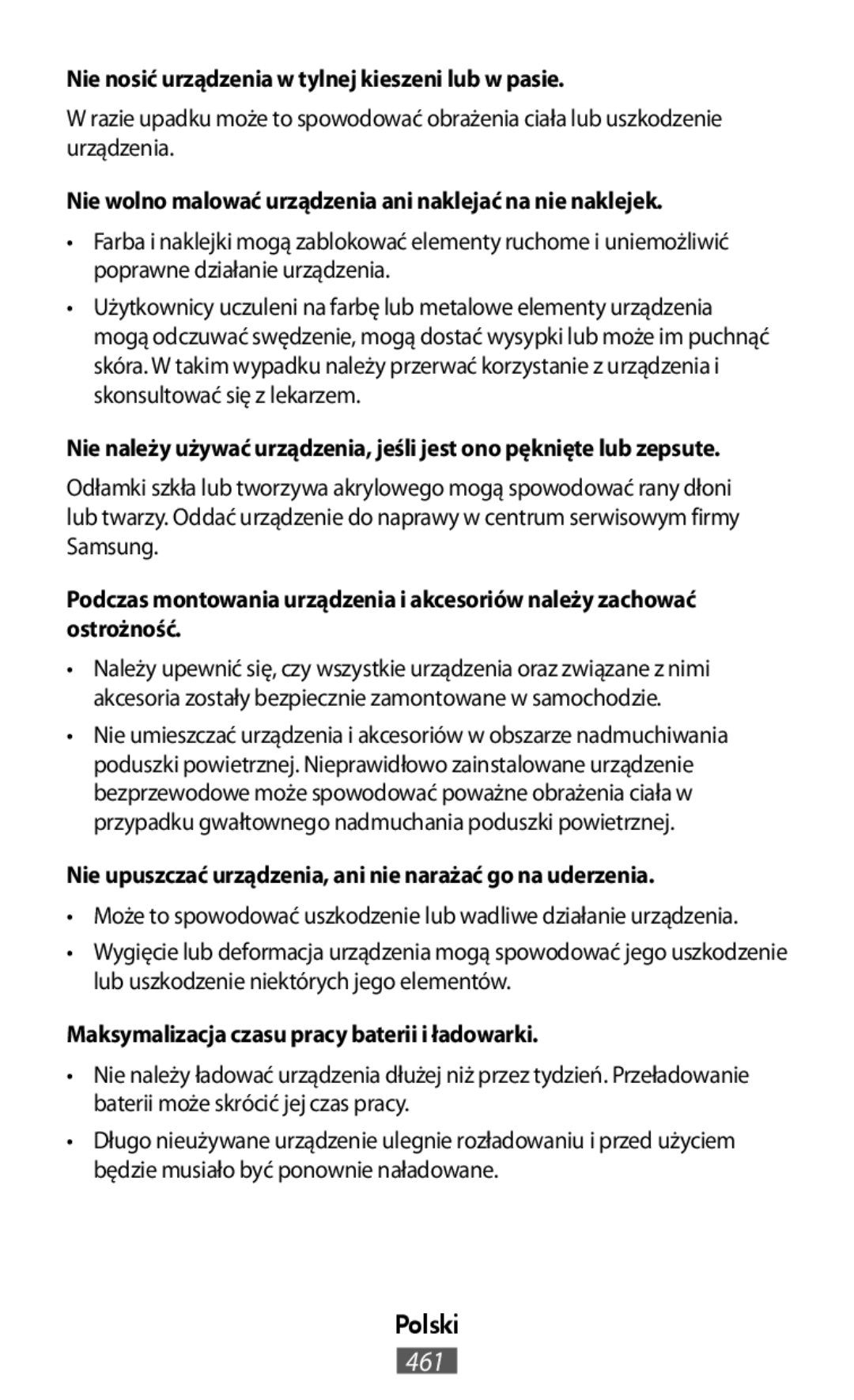 Nie nosić urządzenia w tylnej kieszeni lub w pasie On-Ear Headphones Level On Wireless Headphones