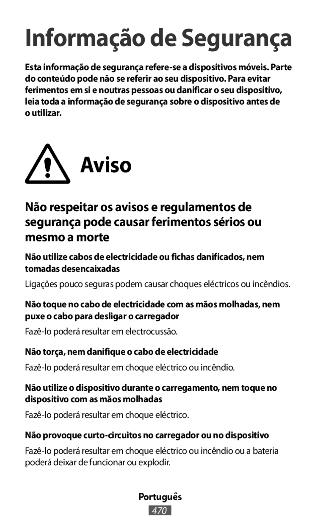 Aviso Informação de Segurança