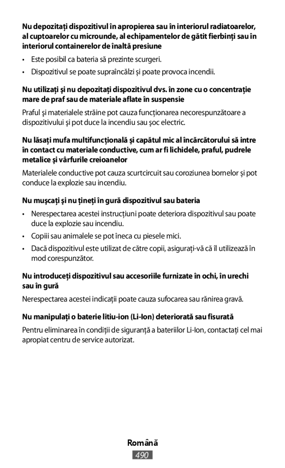 Nu manipulaţi o baterie litiu-ion (Li-Ion)deteriorată sau fisurată On-Ear Headphones Level On Wireless Headphones