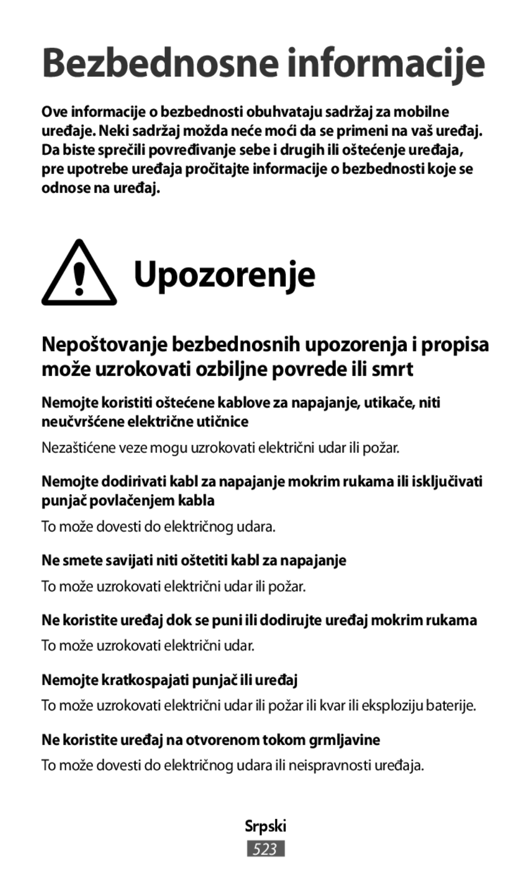 To može dovesti do električnog udara On-Ear Headphones Level On Wireless Headphones