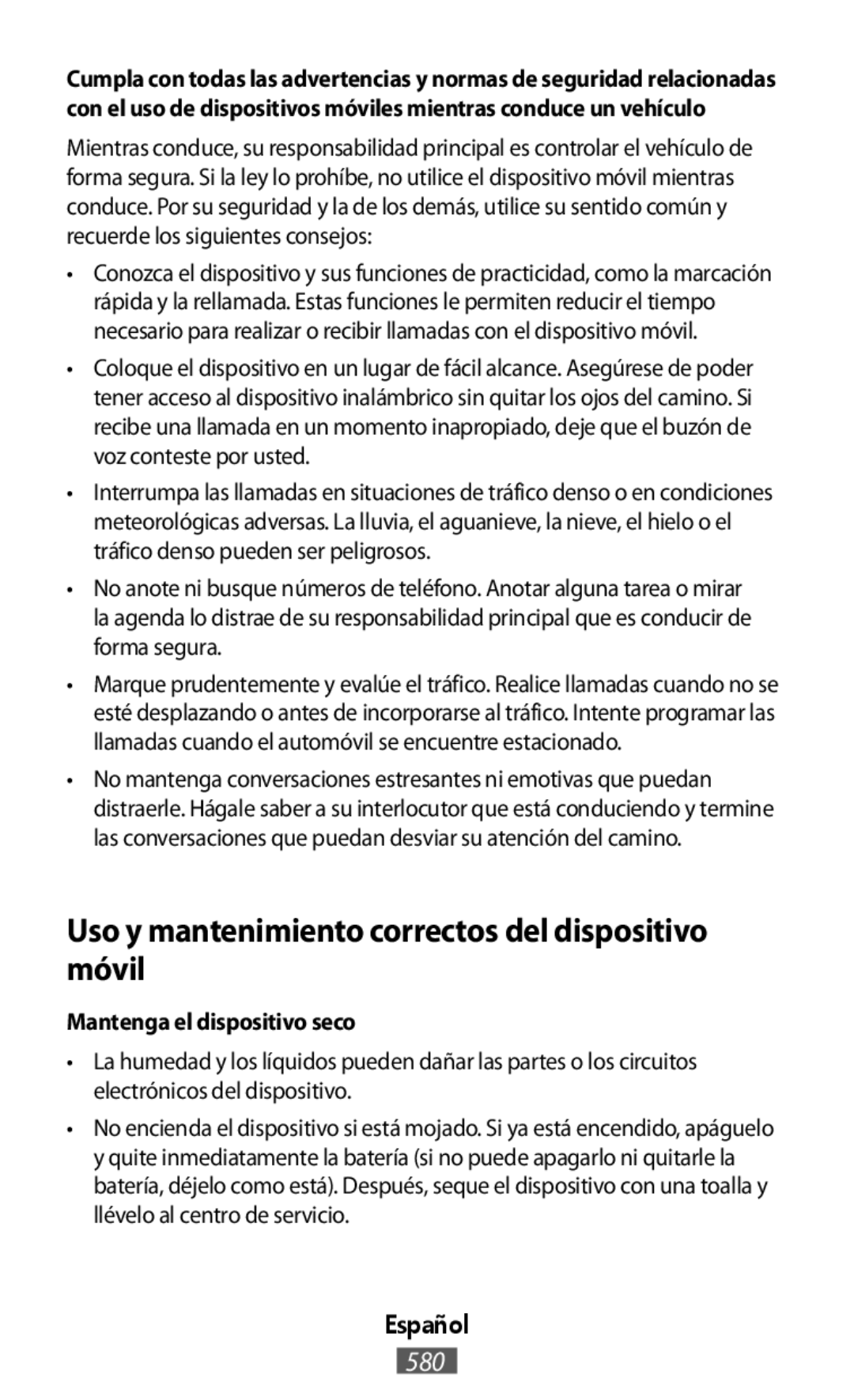 Uso y mantenimiento correctos del dispositivo móvil