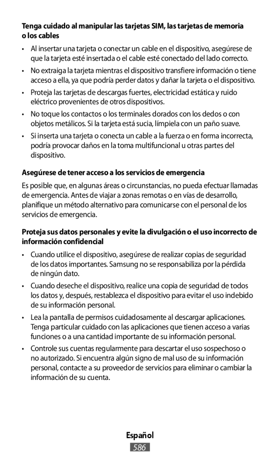 Asegúrese de tener acceso a los servicios de emergencia Español