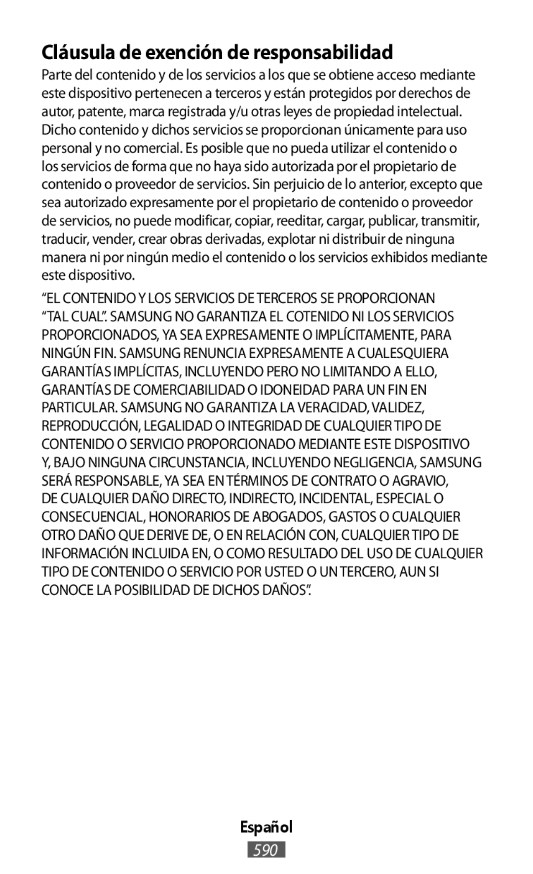 Cláusula de exención de responsabilidad