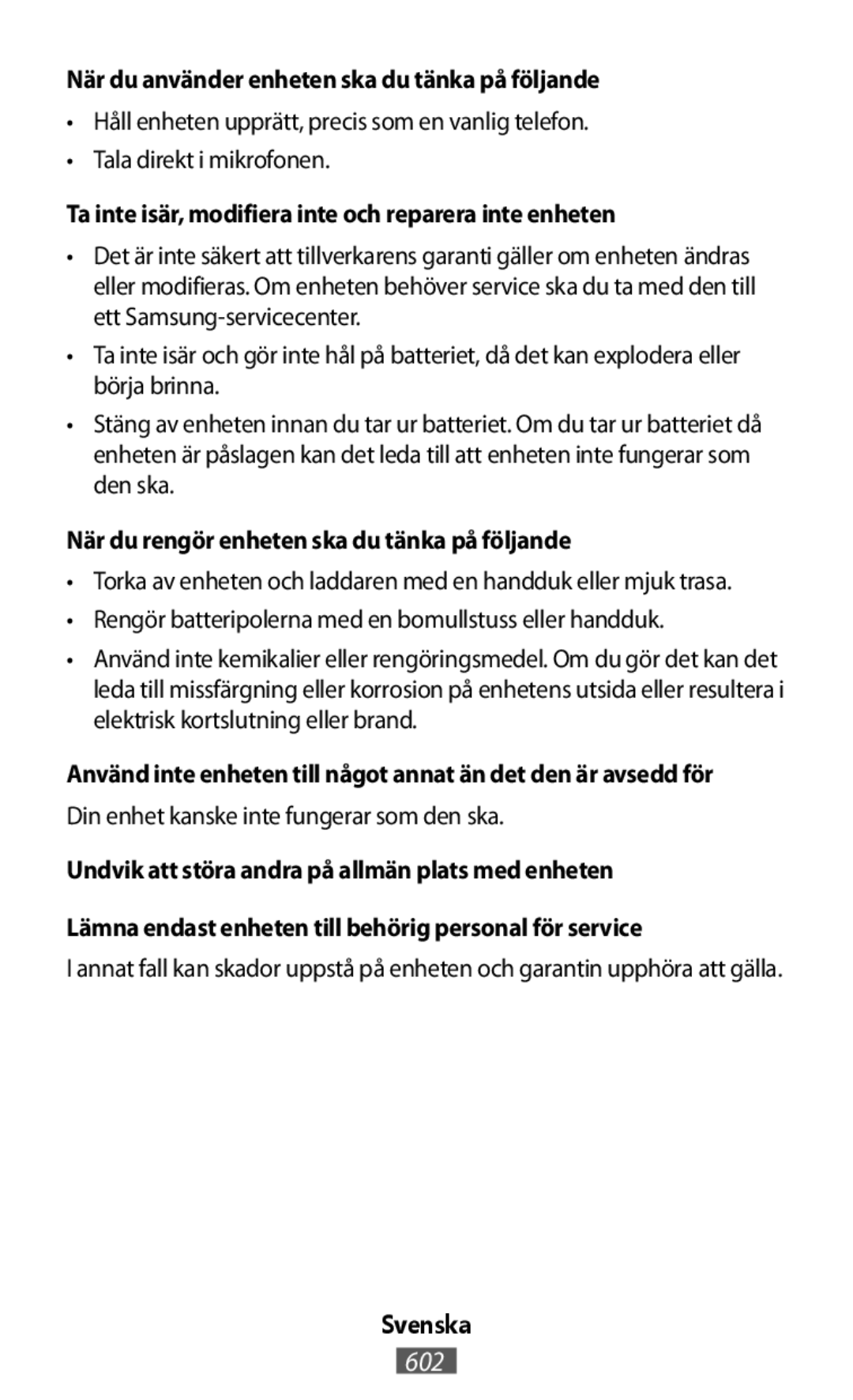 Ta inte isär, modifiera inte och reparera inte enheten On-Ear Headphones Level On Wireless Headphones