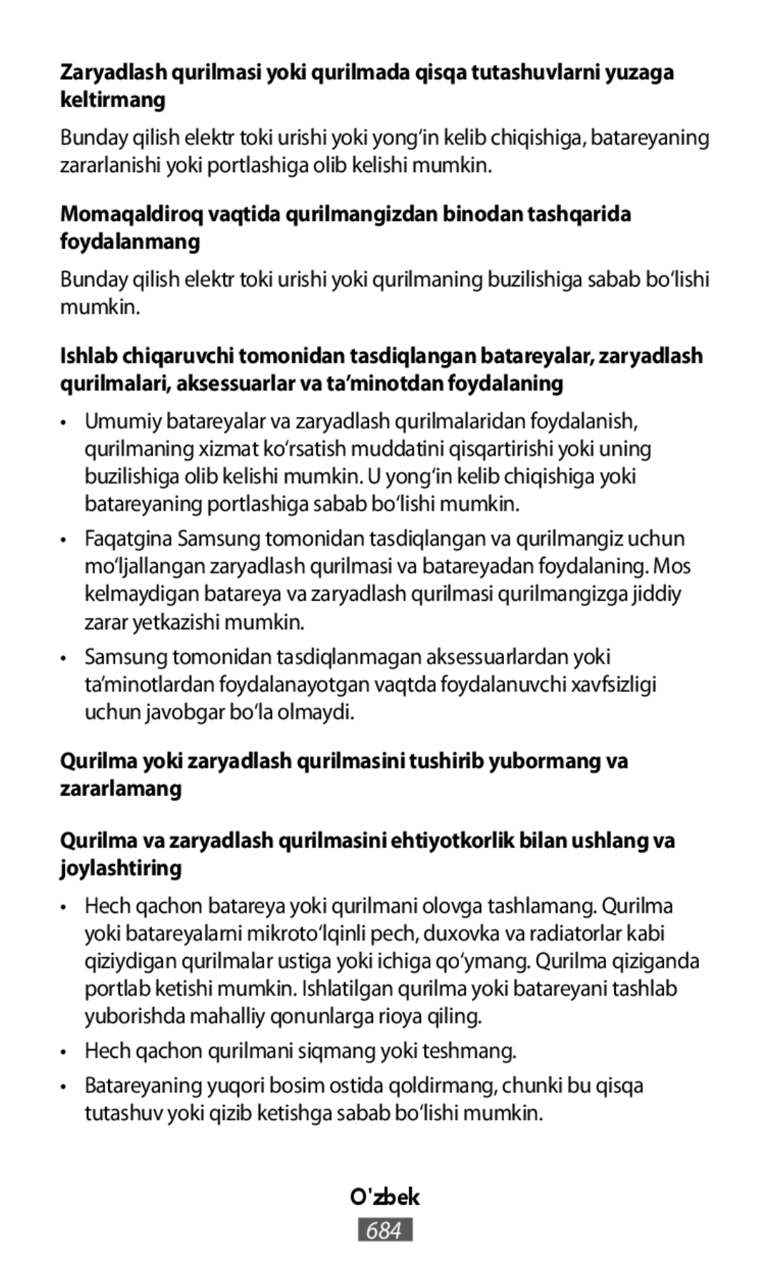 Zaryadlash qurilmasi yoki qurilmada qisqa tutashuvlarni yuzaga keltirmang On-Ear Headphones Level On Wireless Headphones