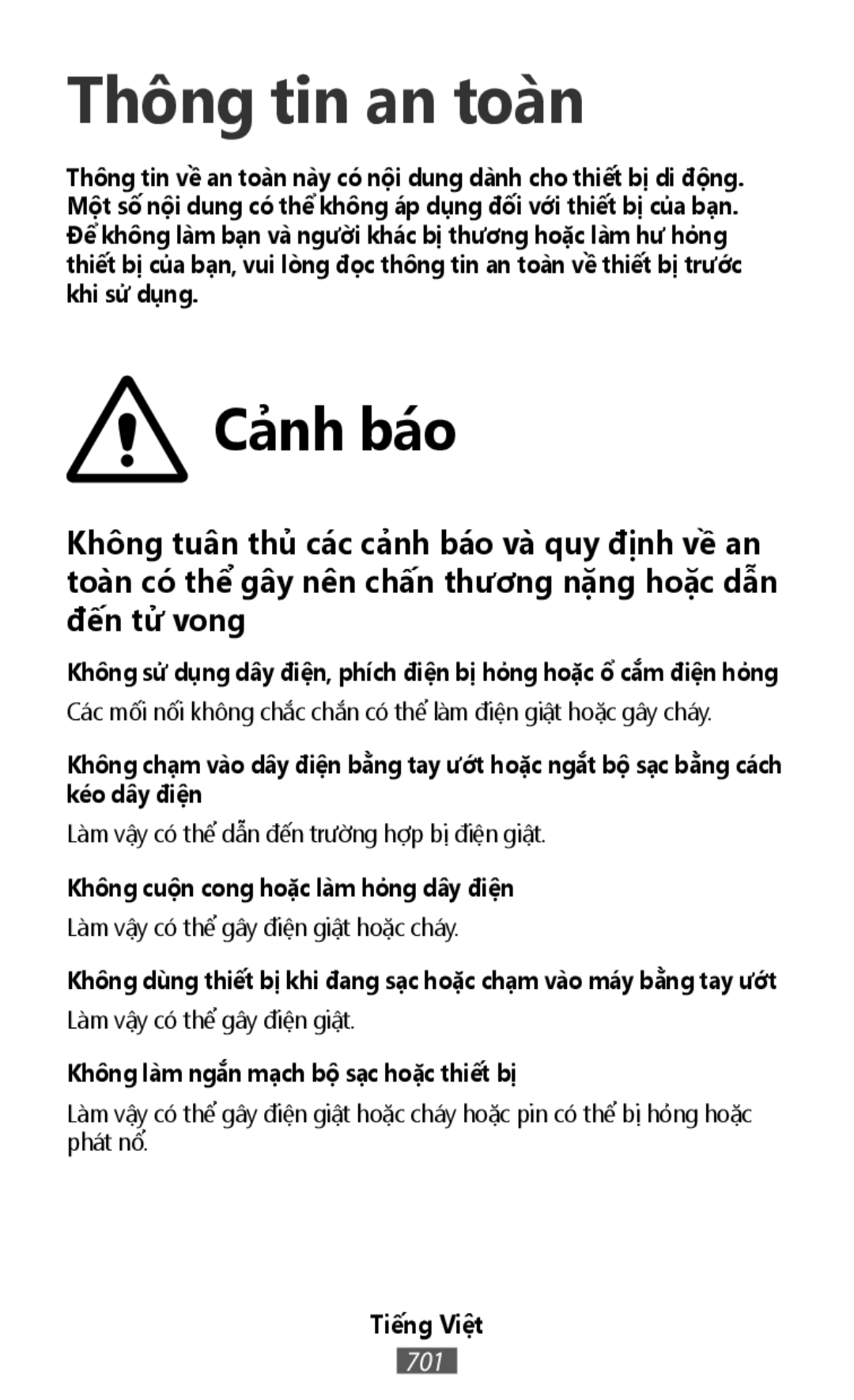 Cảnh báo Thông tin an toàn