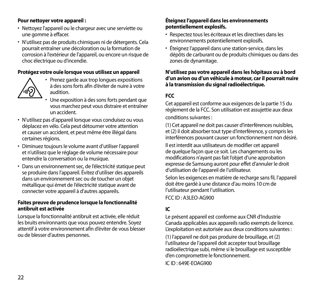 •Nettoyez l'appareil ou le chargeur avec une serviette ou une gomme à effacer audition