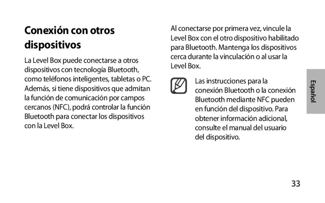 Conexión con otros dispositivos Box Level Box