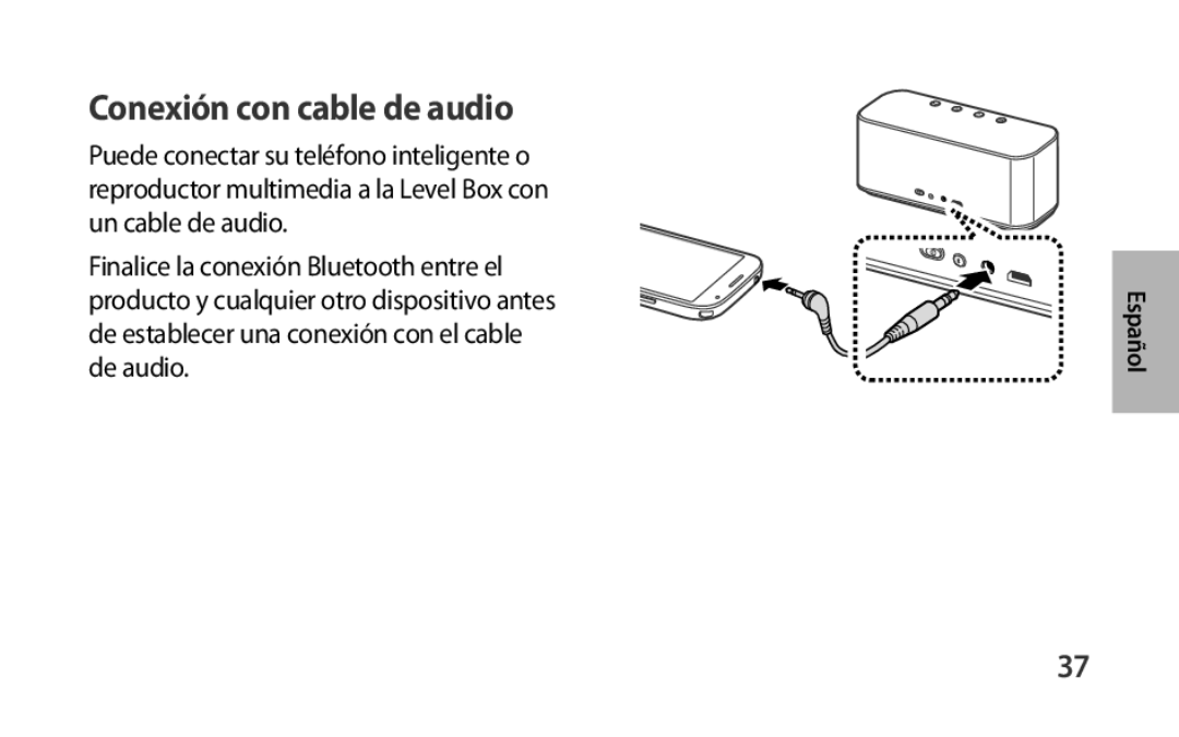 Conexión con cable de audio