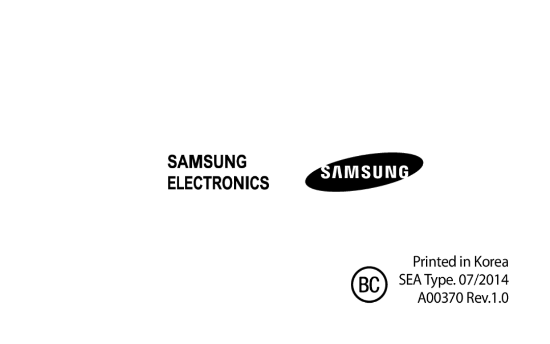 Printed in Korea SEA Type. 07/2014