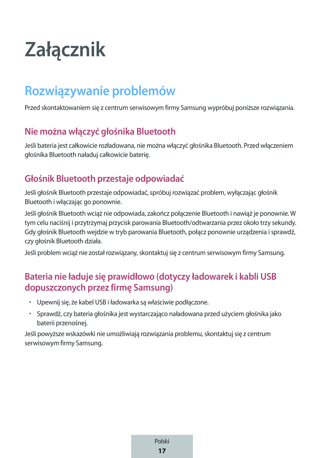 Rozwiązywanie problemów Załącznik