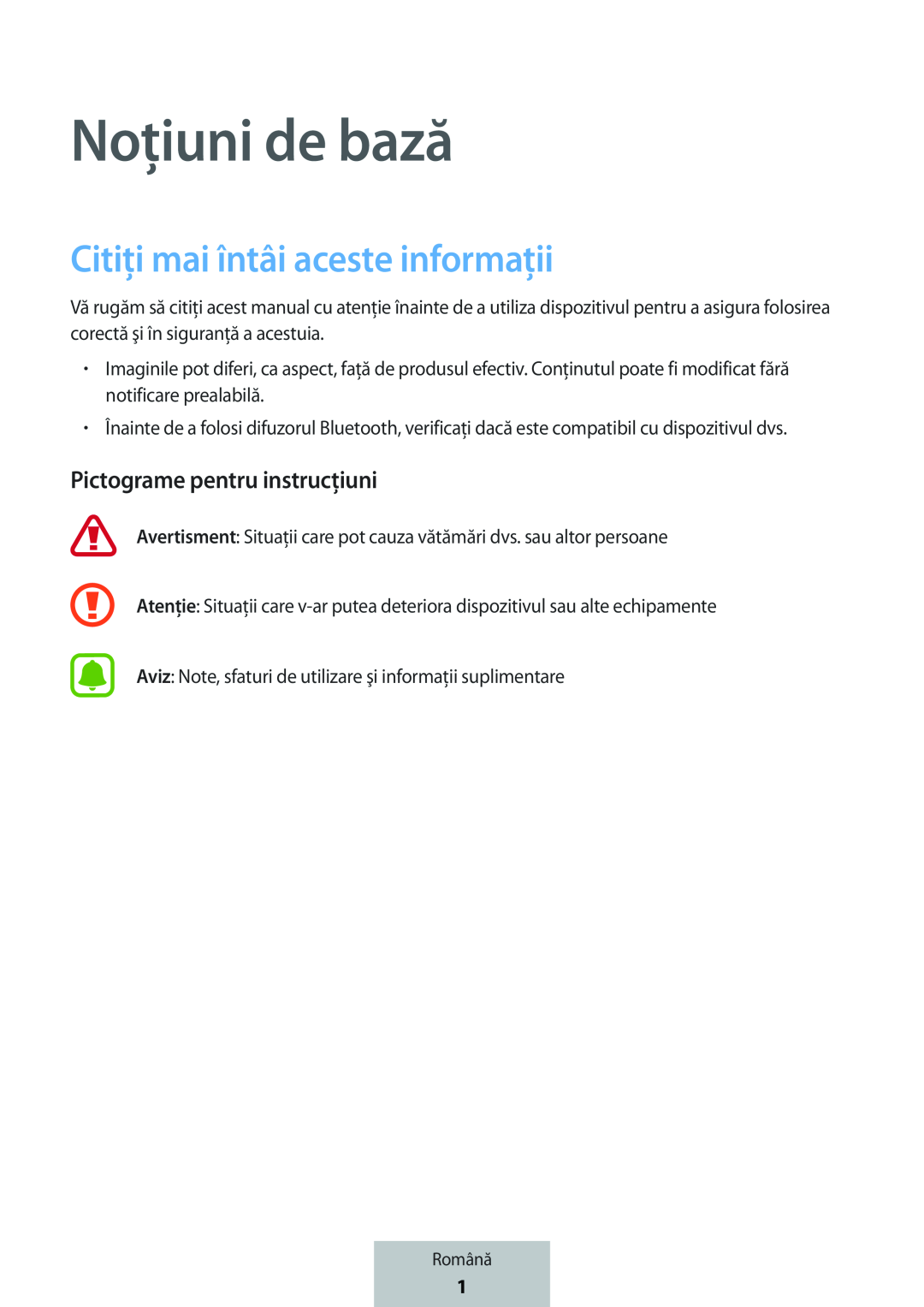 Citiți mai întâi aceste informații Noțiuni de bază