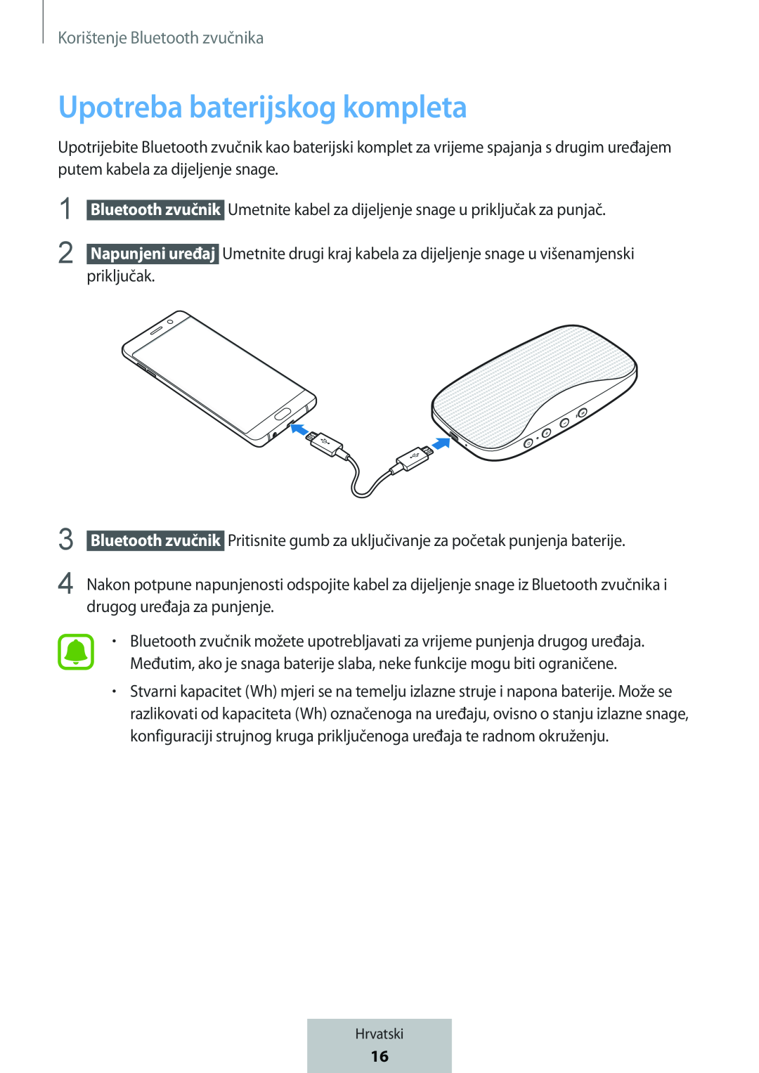 Upotreba baterijskog kompleta