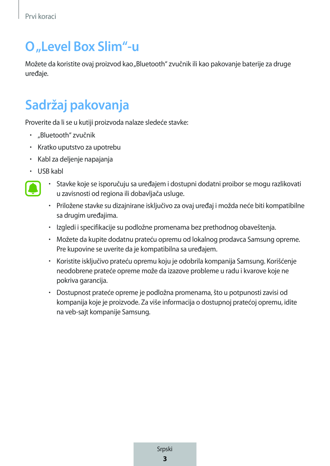 Sadržaj pakovanja Box Level Box Slim