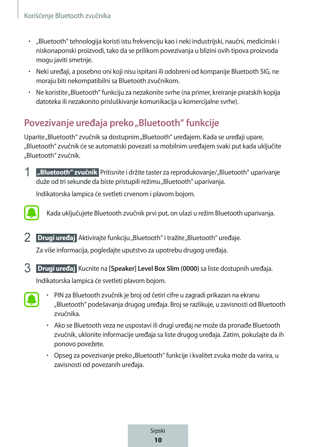 Povezivanje uređaja preko„Bluetooth“ funkcije