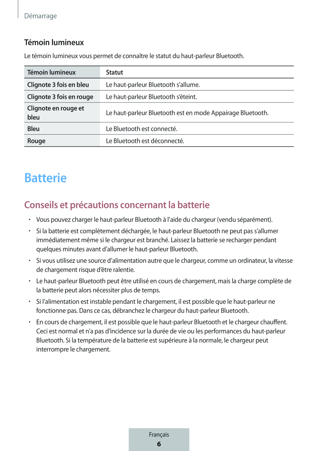 Conseils et précautions concernant la batterie Box Level Box Slim