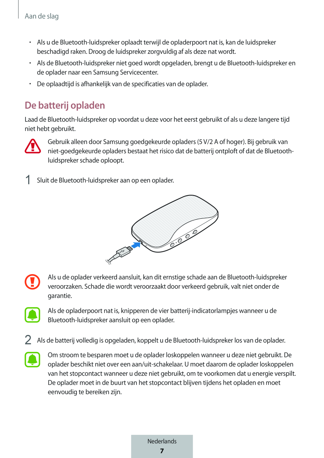 De batterij opladen