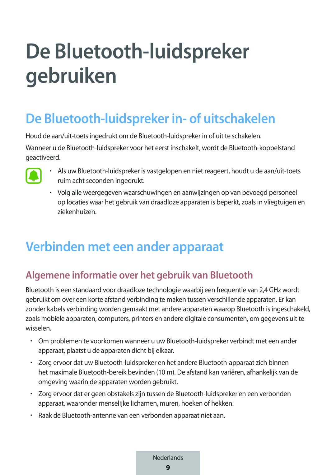 Algemene informatie over het gebruik van Bluetooth Box Level Box Slim