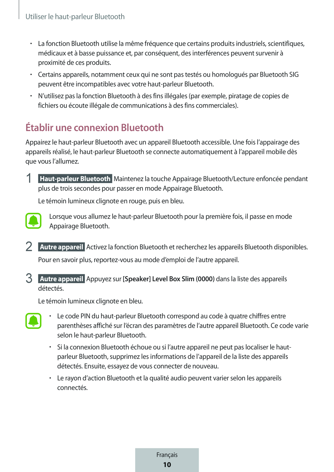 Établir une connexion Bluetooth