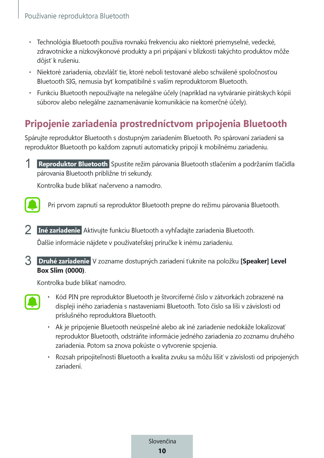 Pripojenie zariadenia prostredníctvom pripojenia Bluetooth