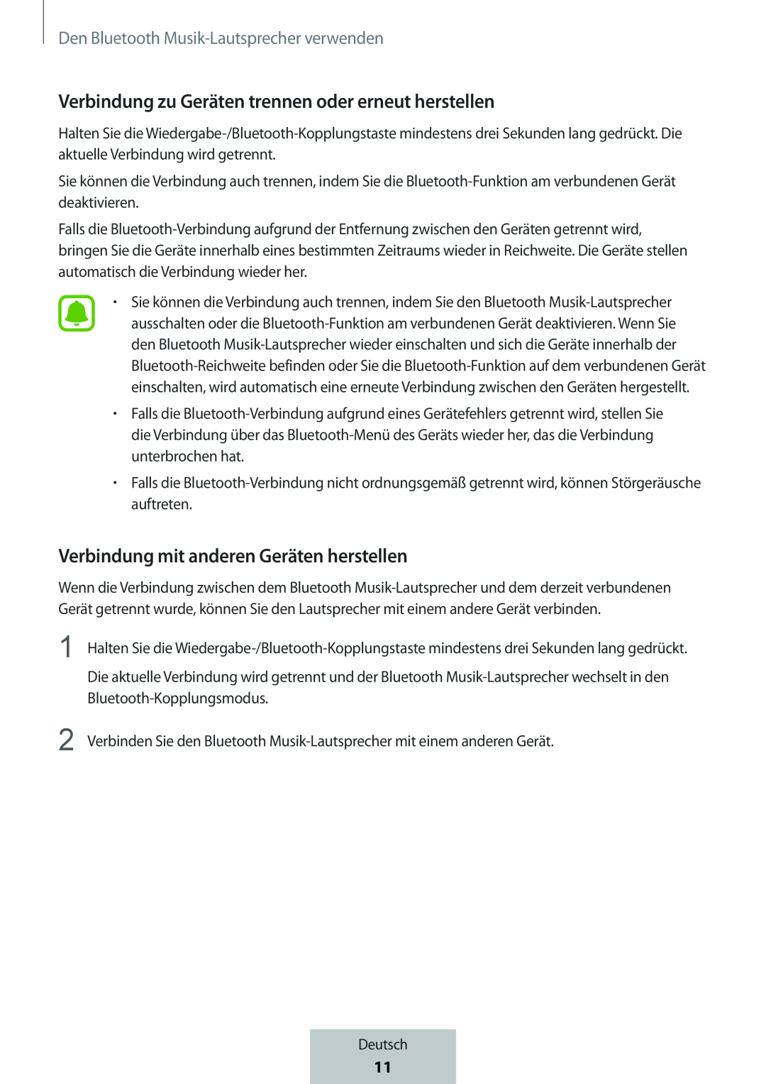 Verbindung zu Geräten trennen oder erneut herstellen Verbindung mit anderen Geräten herstellen