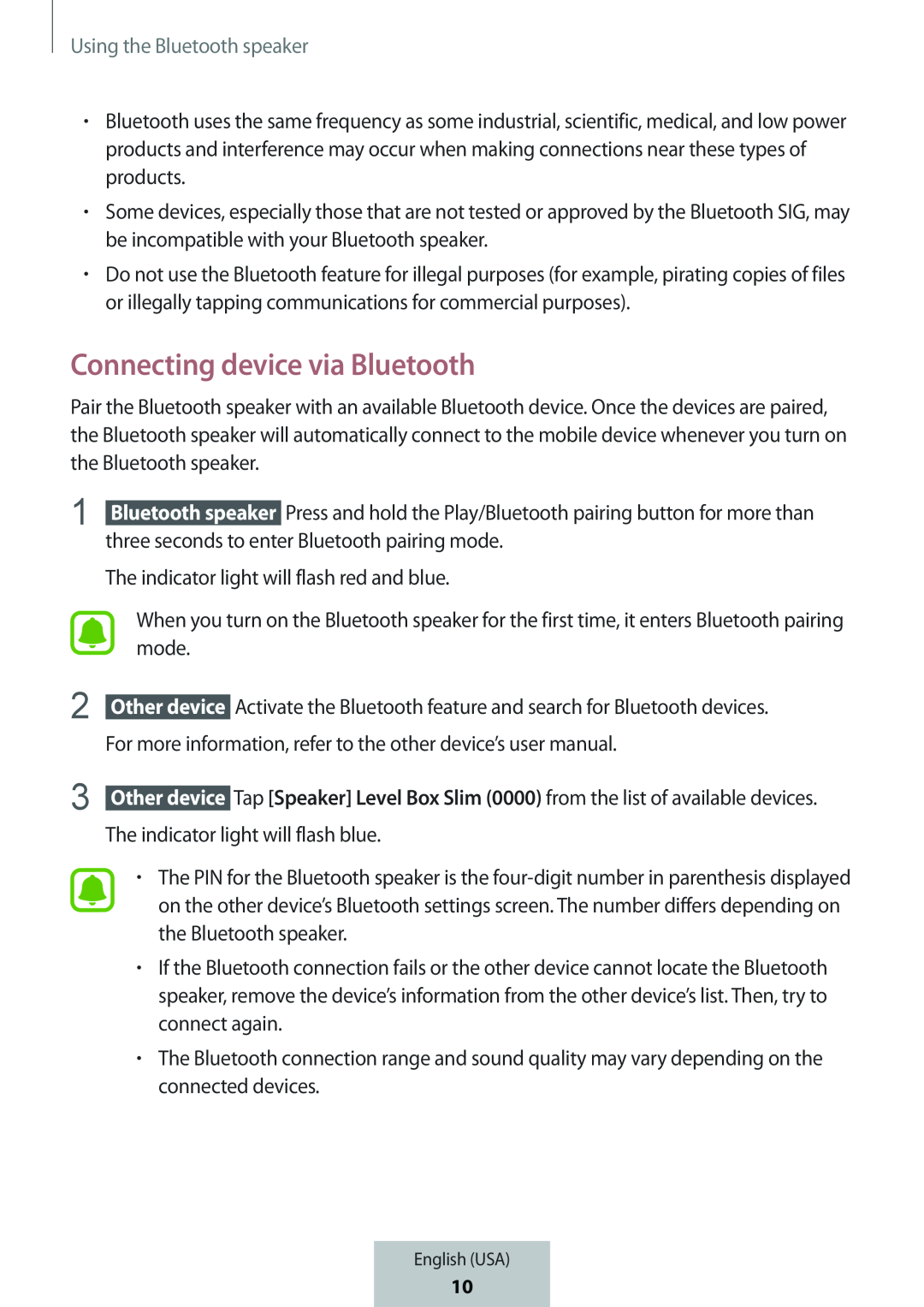 Connecting device via Bluetooth