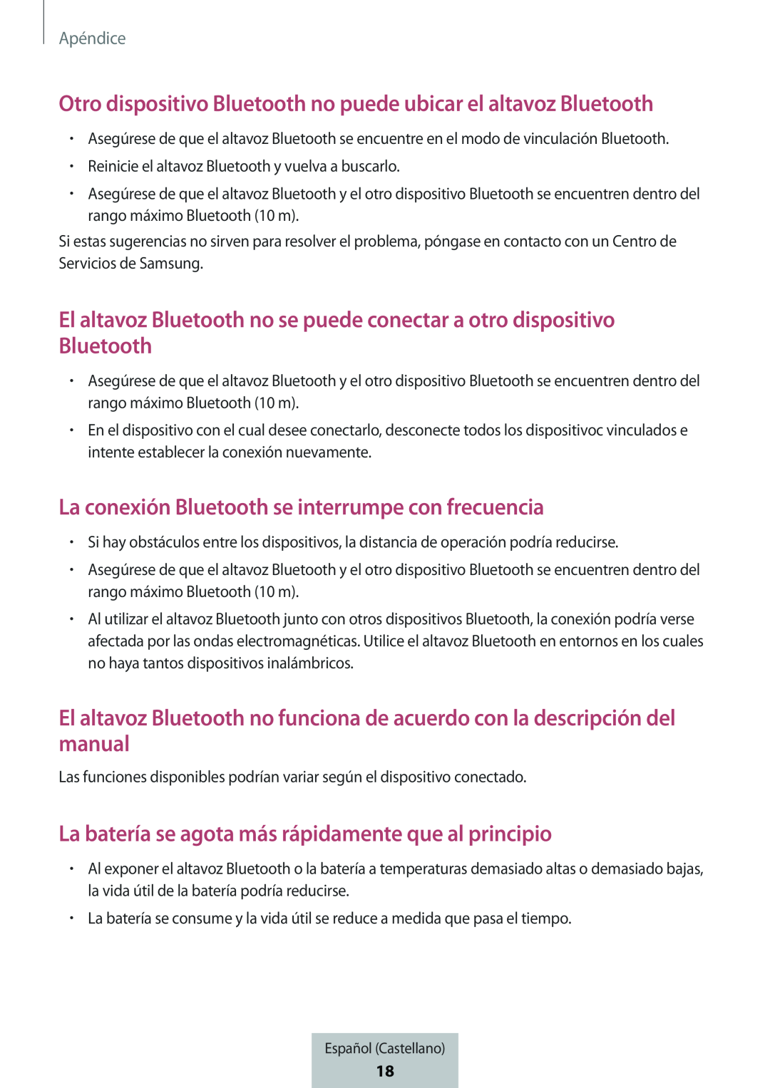 El altavoz Bluetooth no funciona de acuerdo con la descripción del manual Box Level Box Slim