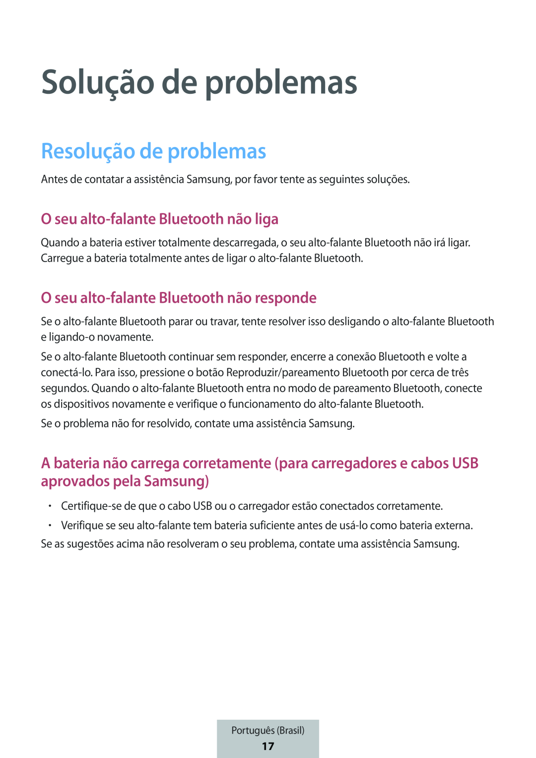 Solução de problemas O seu alto-falanteBluetooth não liga