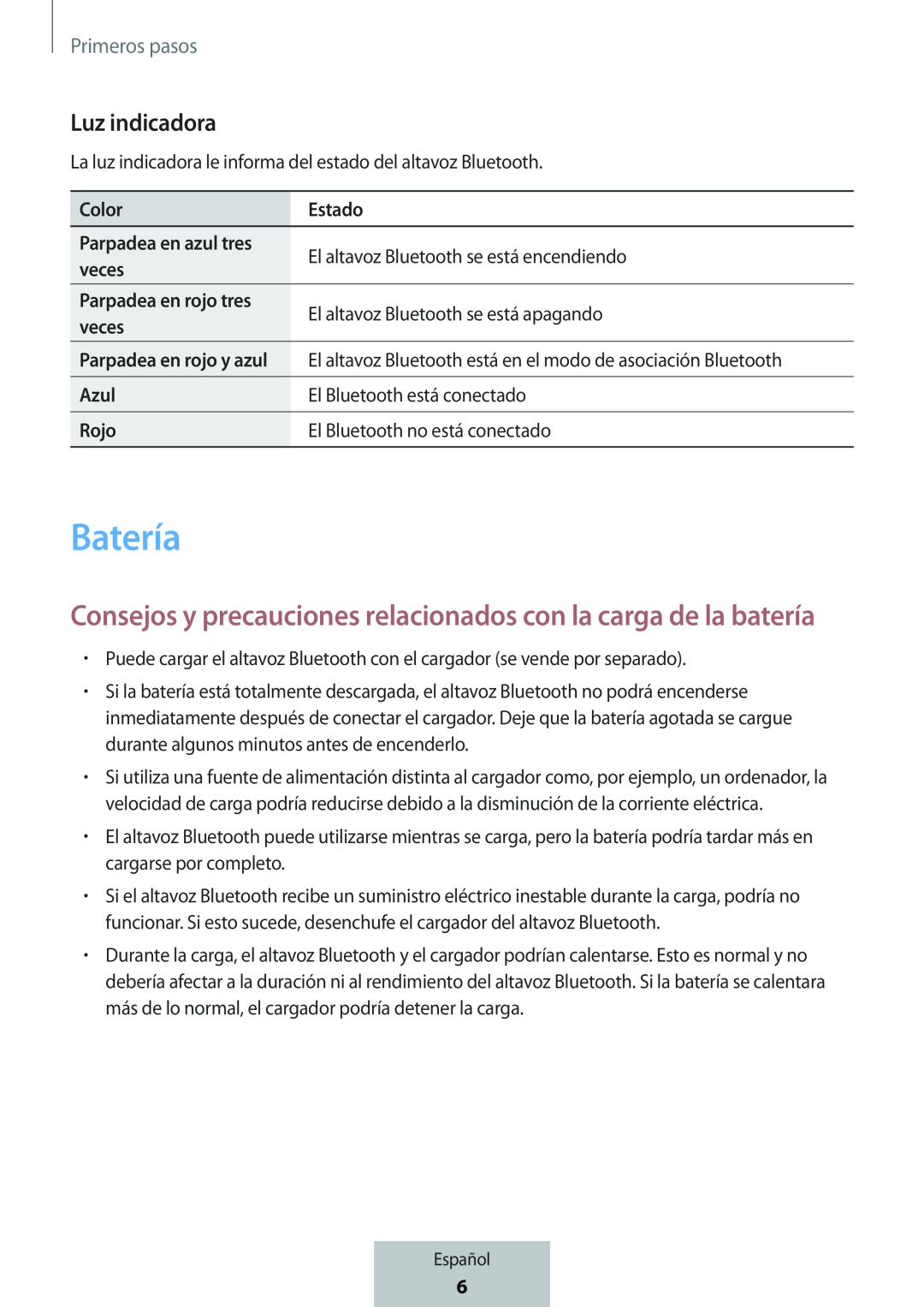 Consejos y precauciones relacionados con la carga de la batería Box Level Box Slim