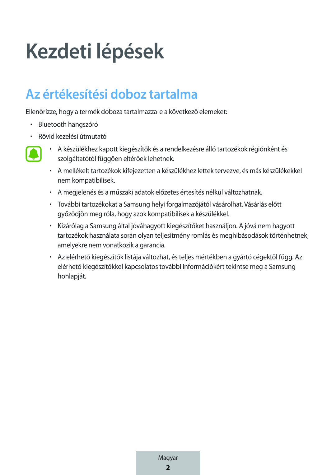 Az értékesítési doboz tartalma Box Level Box PRO