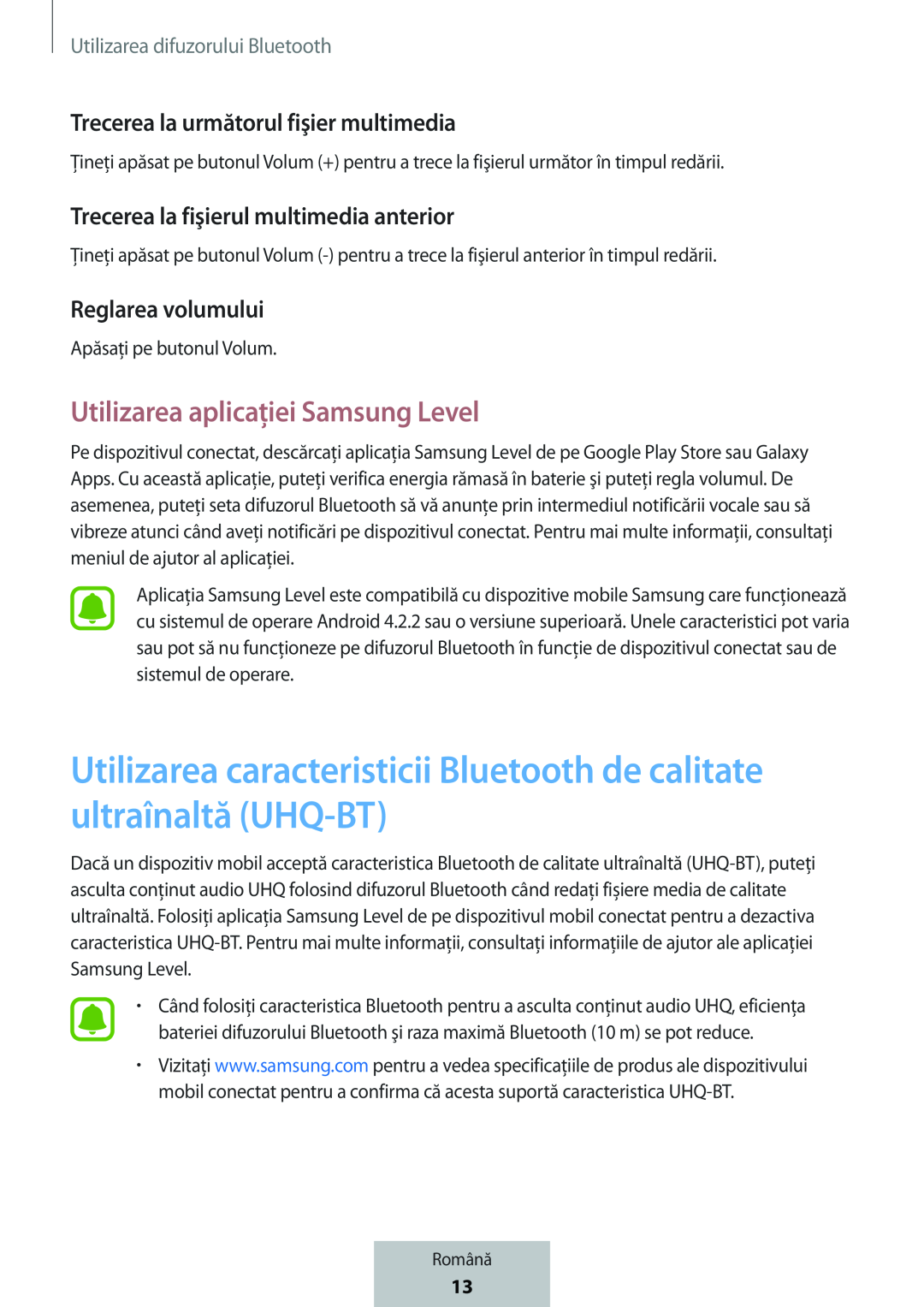 Utilizarea aplicaţiei Samsung Level Box Level Box PRO