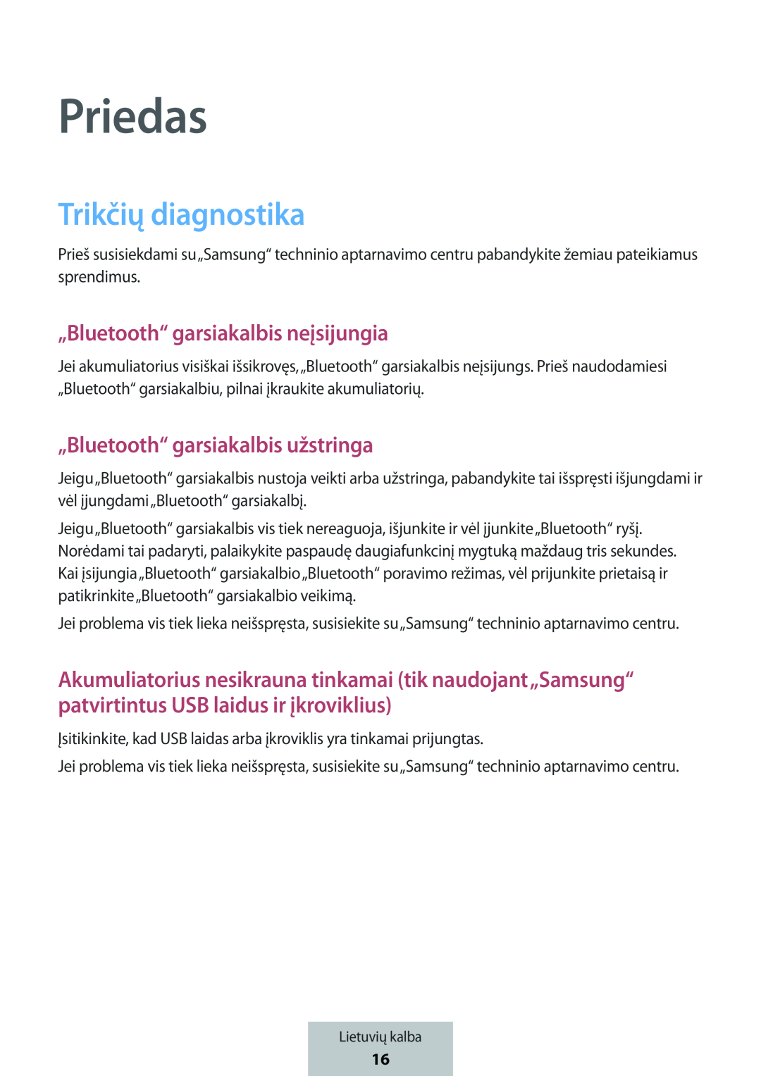 Trikčių diagnostika Priedas