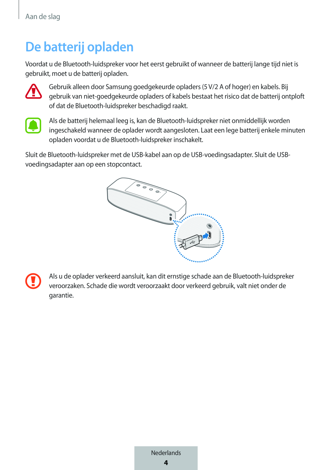 De batterij opladen