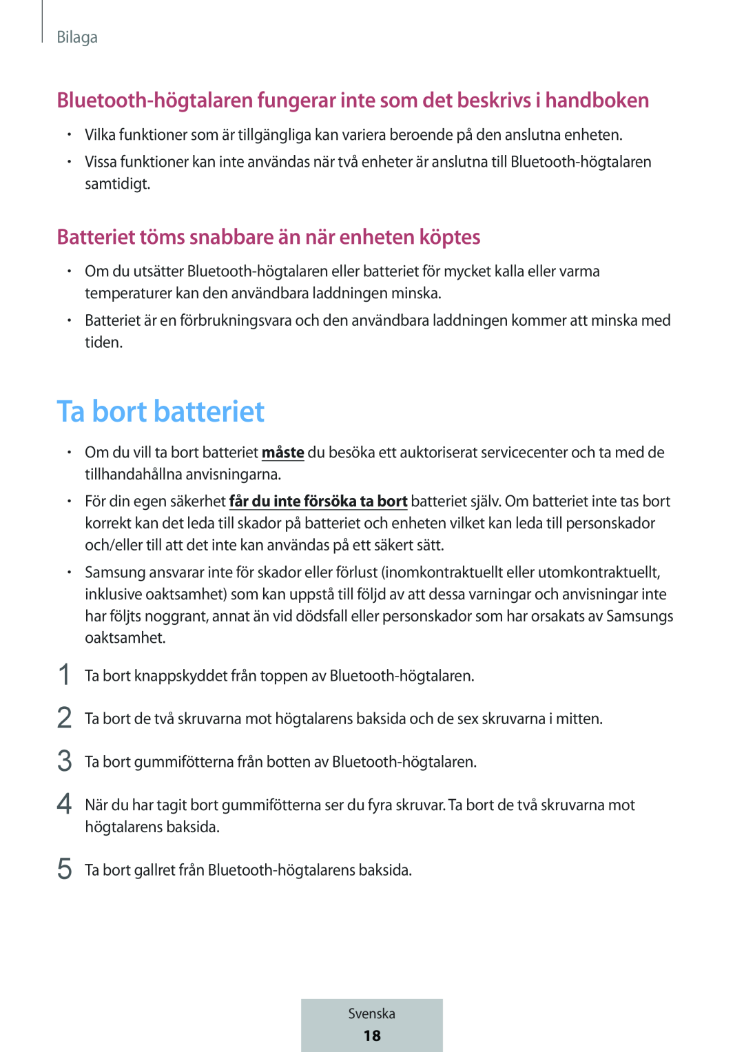 Ta bort batteriet Box Level Box PRO