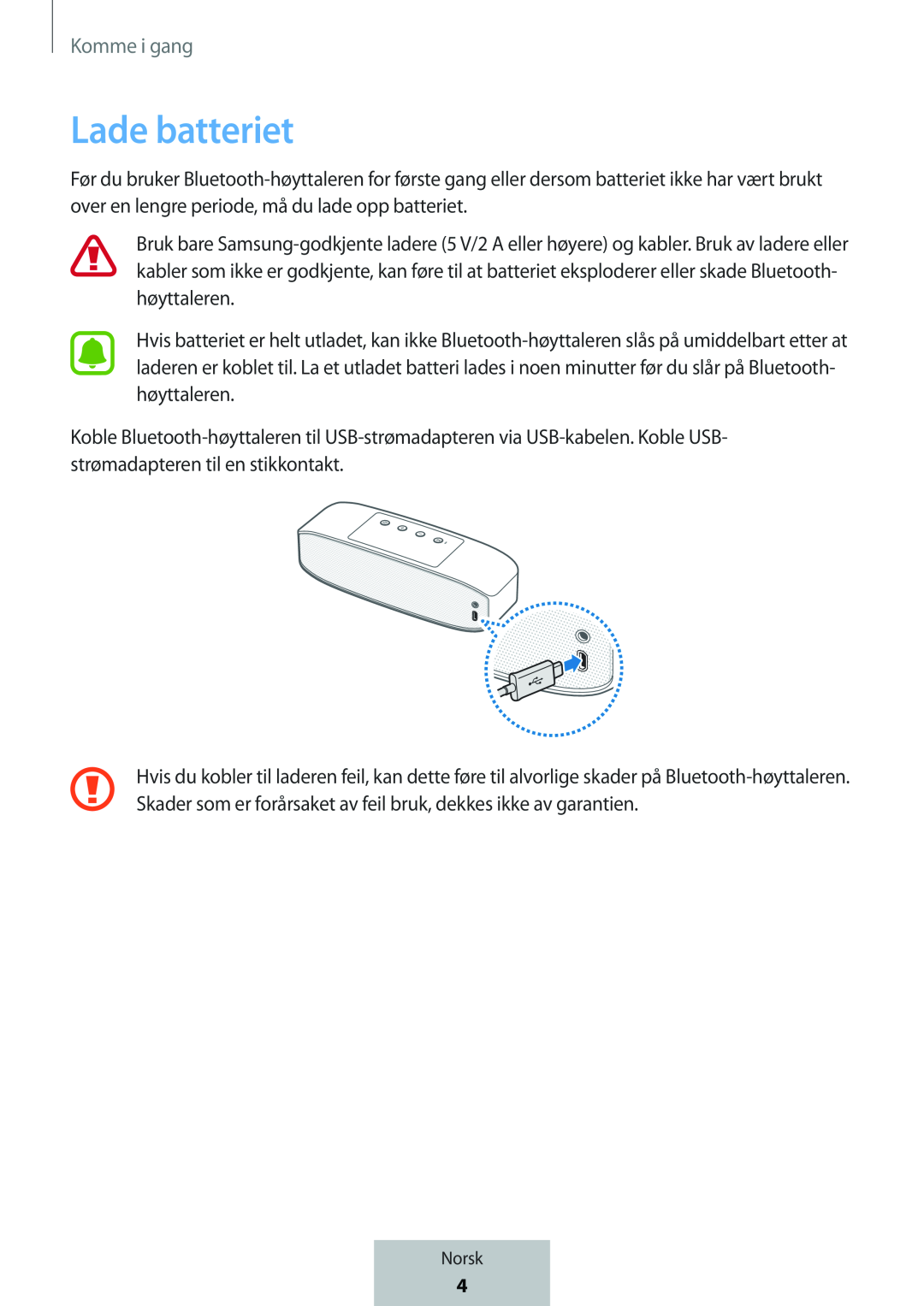 Lade batteriet