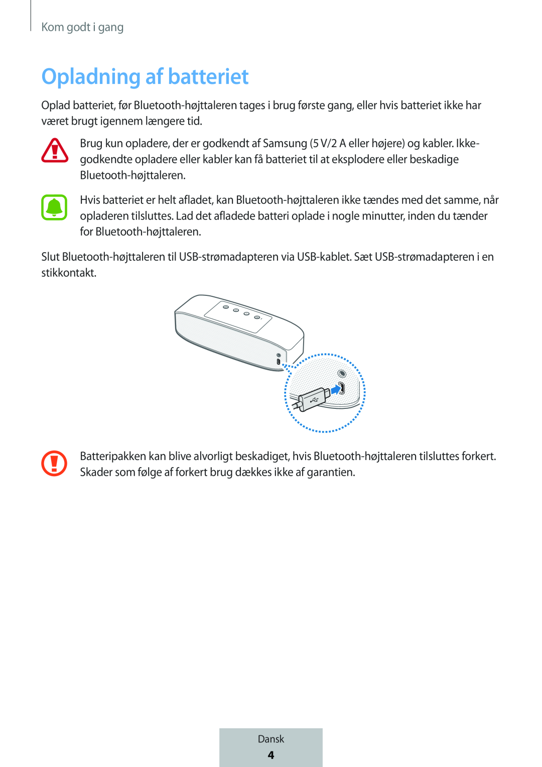 Opladning af batteriet