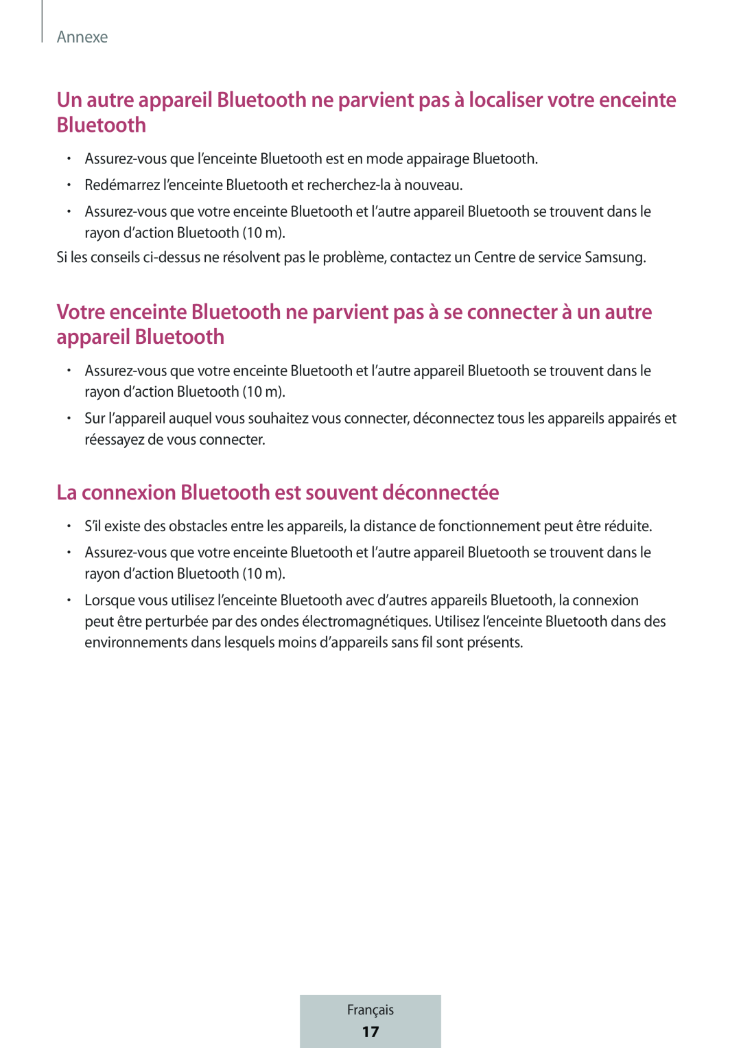 La connexion Bluetooth est souvent déconnectée