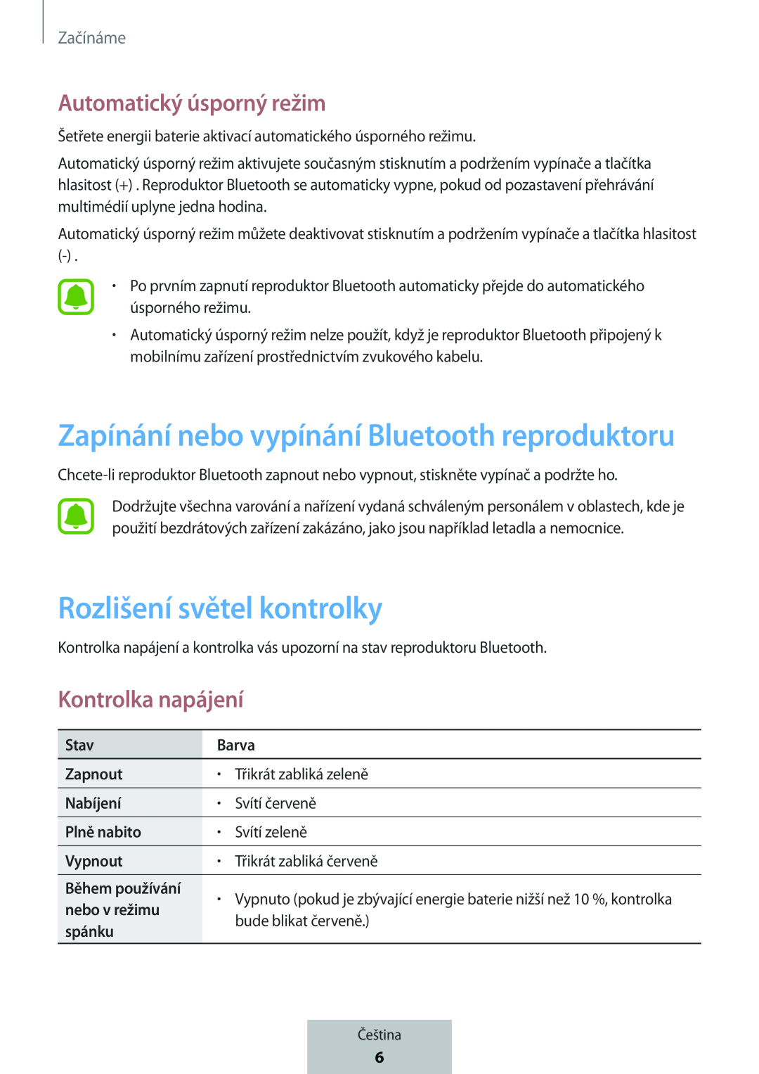 Zapínání nebo vypínání Bluetooth reproduktoru Box Level Box PRO