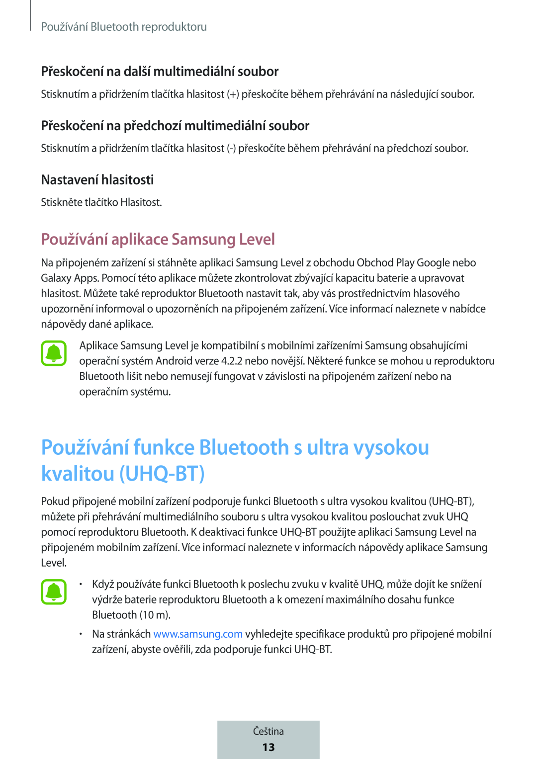 Používání aplikace Samsung Level Box Level Box PRO