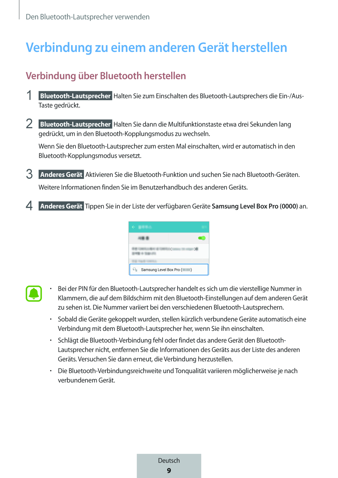 Verbindung zu einem anderen Gerät herstellen Box Level Box PRO