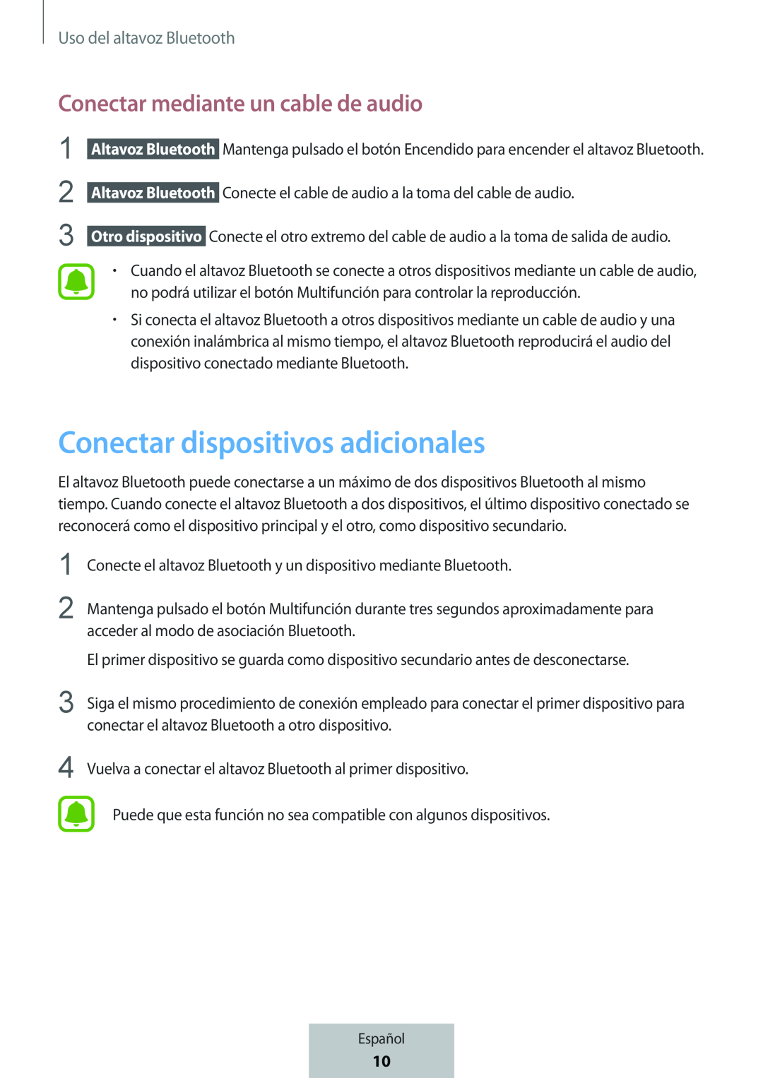 Conectar mediante un cable de audio Conectar dispositivos adicionales