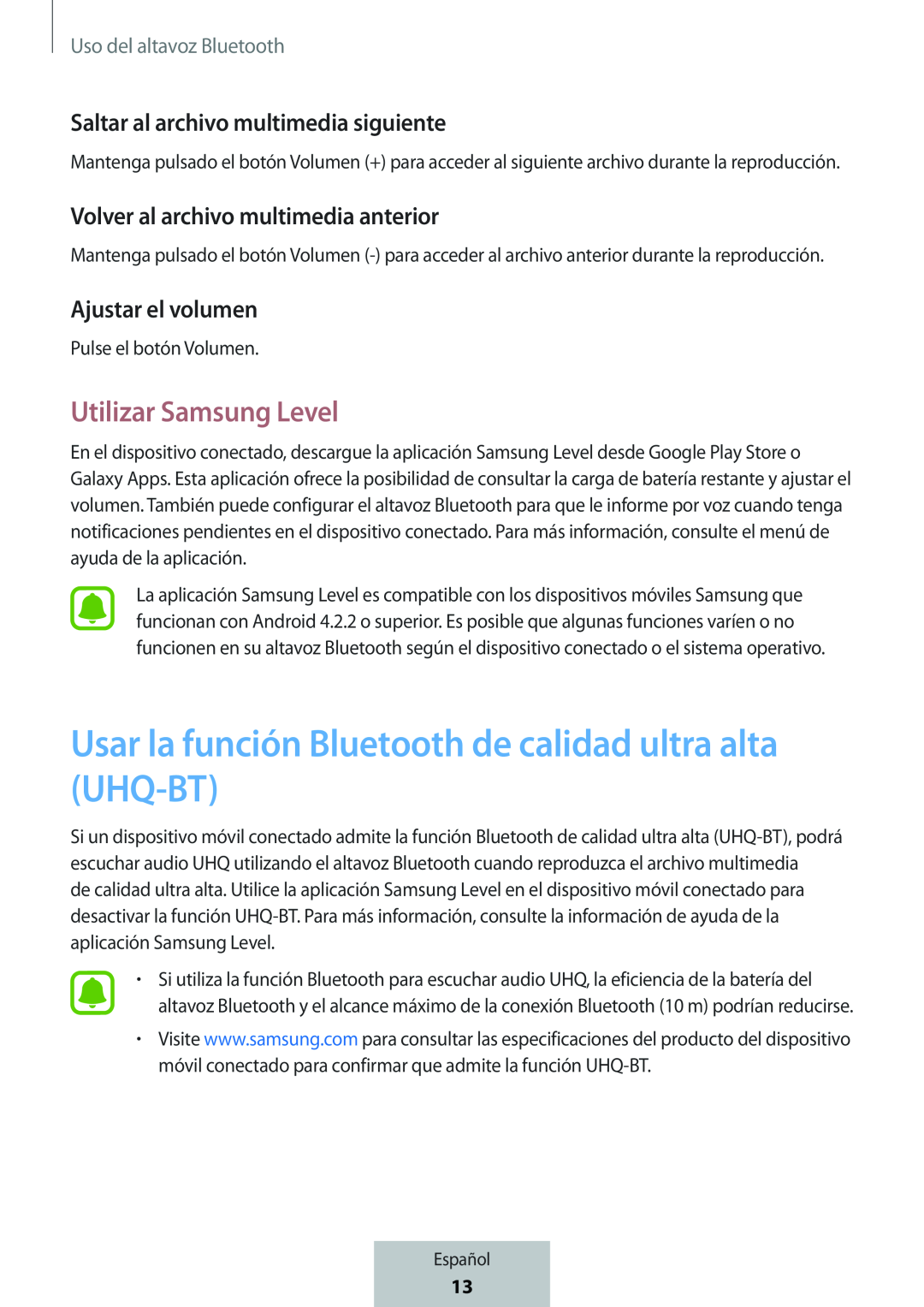 Usar la función Bluetooth de calidad ultra alta (UHQ-BT) Box Level Box PRO