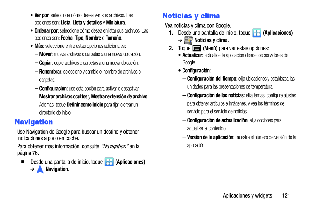 opciones son: Lista, Lista y detalles y Miniatura opciones son: Fecha, Tipo, Nombre o Tamaño