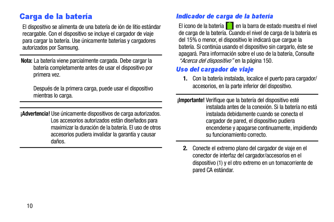 Carga de la batería Galaxy Player 5.0