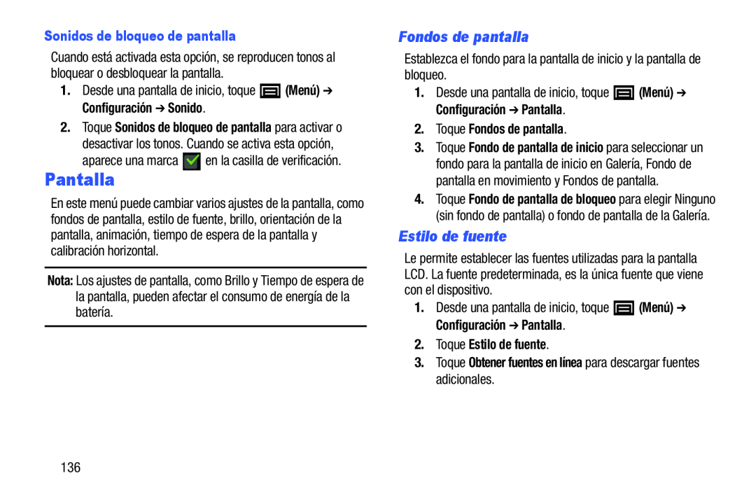 aparece una marca en la casilla de verificación Sonidos de bloqueo de pantalla