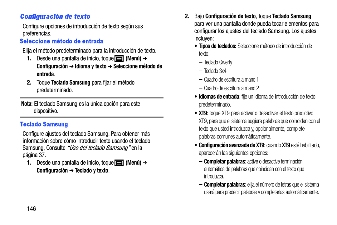 Seleccione método de introducción de texto: Galaxy Player 3.6