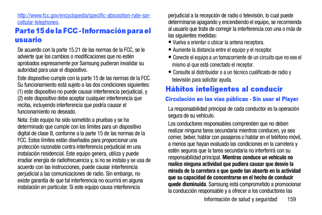 Parte15delaFCC-Informaciónparael Galaxy Player 4.2