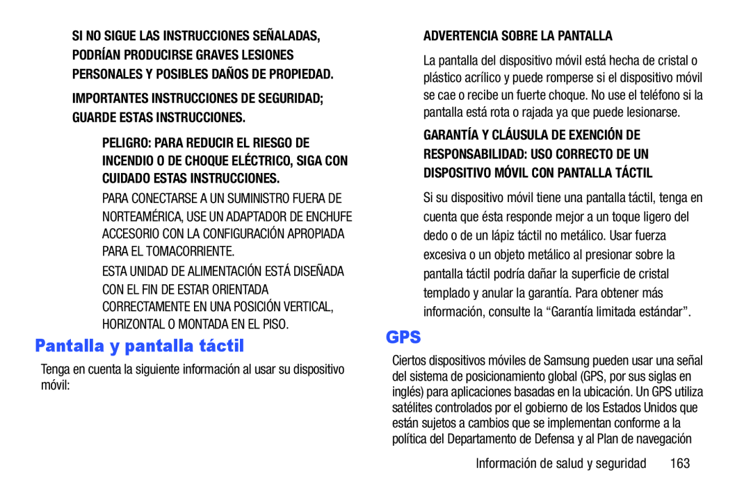 ADVERTENCIA SOBRE LA PANTALLA GARANTÍA Y CLÁUSULA DE EXENCIÓN DE