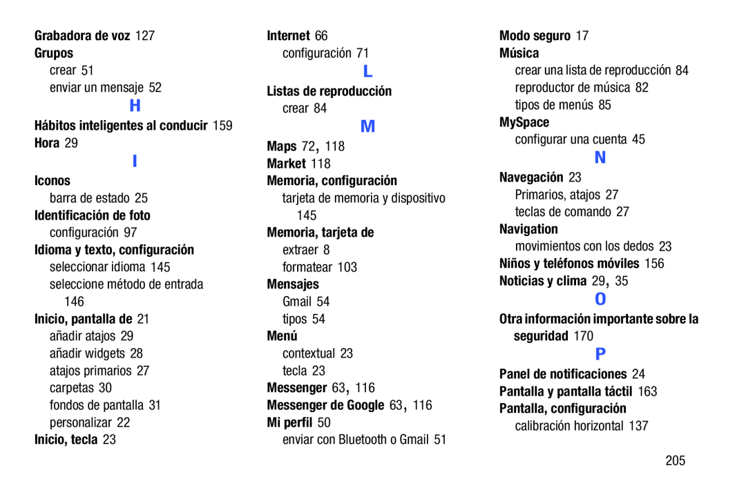 Menú Galaxy Player 3.6