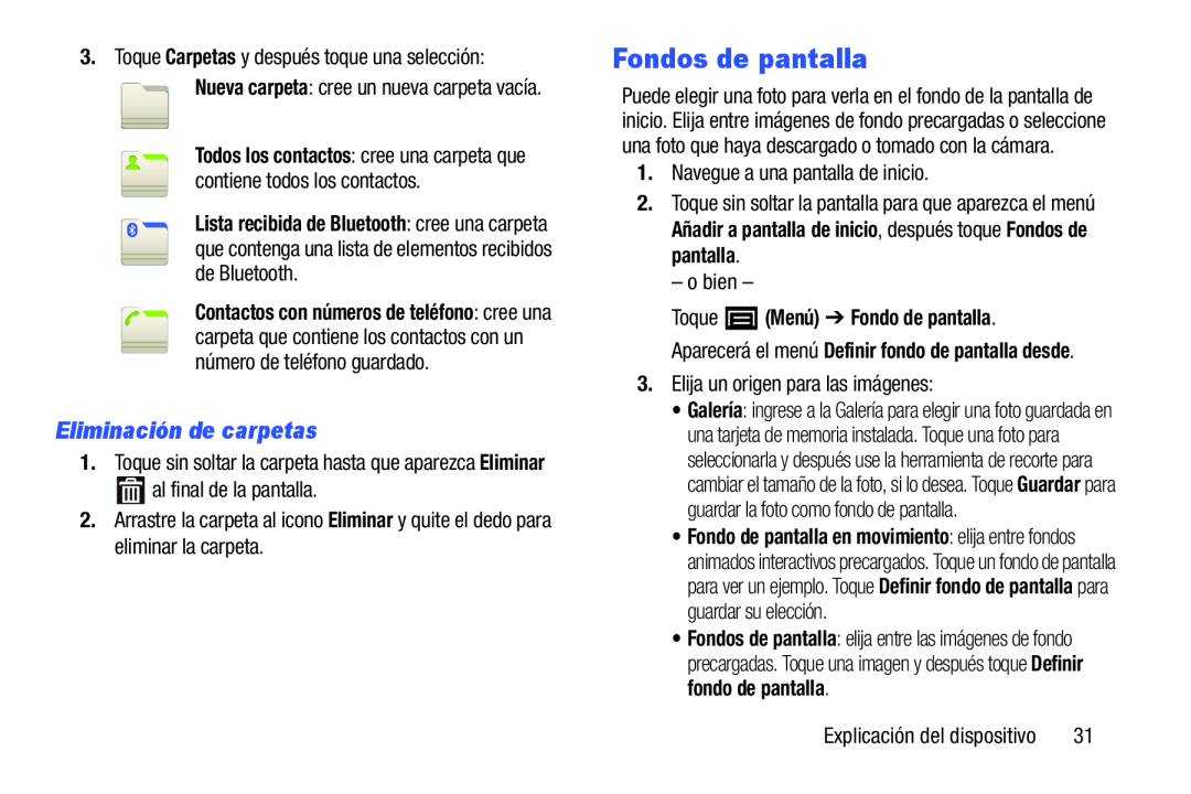 : cree una carpeta que contenga una lista de elementos recibidos de Bluetooth Galaxy Player 4.2